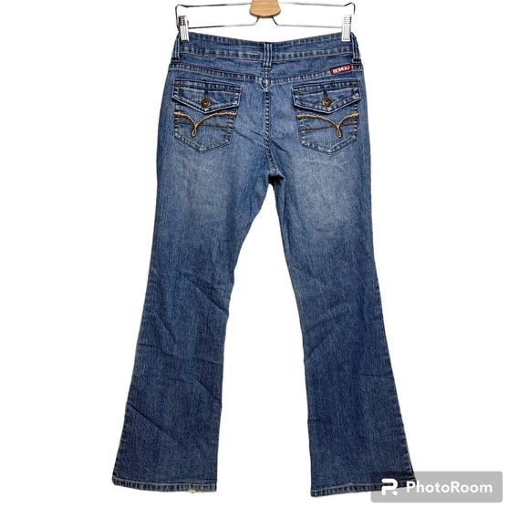 Vintage BONGO Bootcut Denim Jeans Womens 9 Low Rise Back Flap Pocket Y2K - Picture 2 of 14